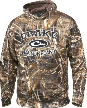 Drake Waterfowl Men's Warm Camo Hunting Hoodie with Ribbed Cuffs, Drawstring Hood & Kangaroo Pouch