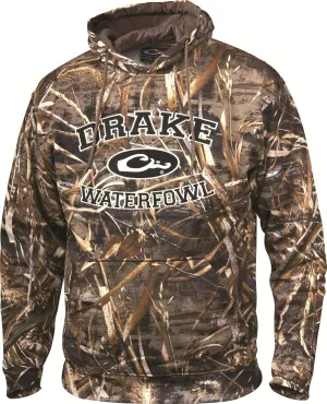 Drake Waterfowl Men's Warm Camo Hunting Hoodie with Ribbed Cuffs, Drawstring Hood & Kangaroo Pouch