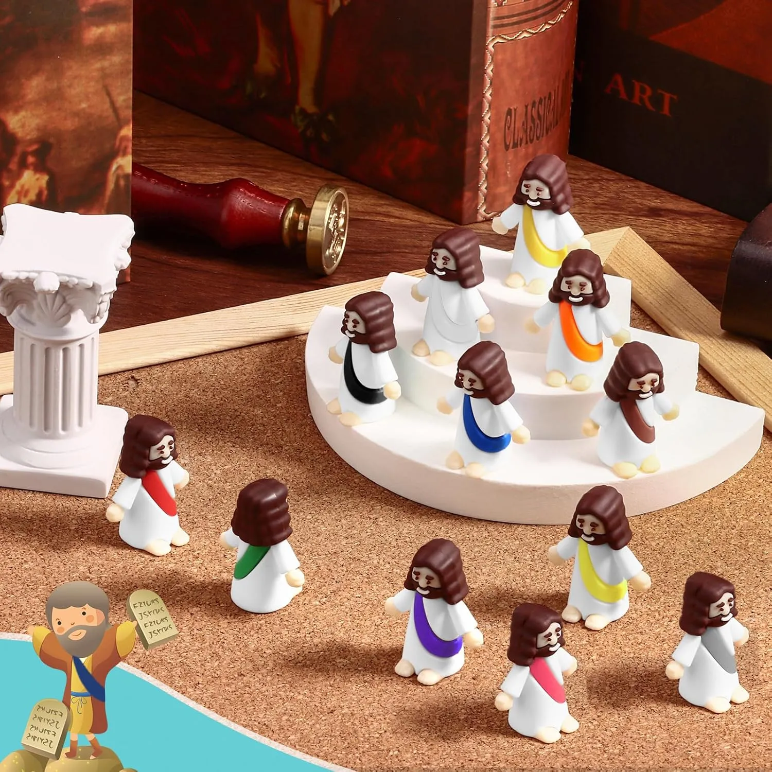 Draupnir 120PCS Little Jesus Figures Easter Mini Jesus Figurines in Bulk, Religious Jesus Figures Gift for Family Friends Coworker Easter Egg Stuffers(Rainbow)