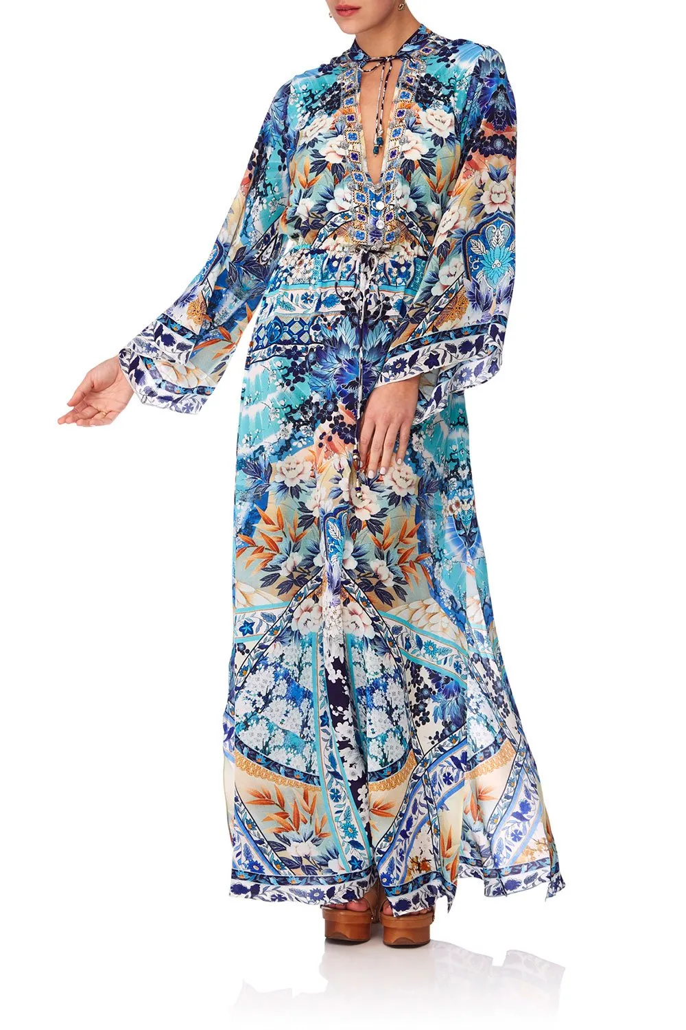 DRAWSTRING BUTTON UP DRESS TOKYO TRIBE