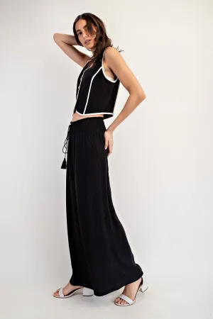 Drawstring Tassel Straight Leg Pants