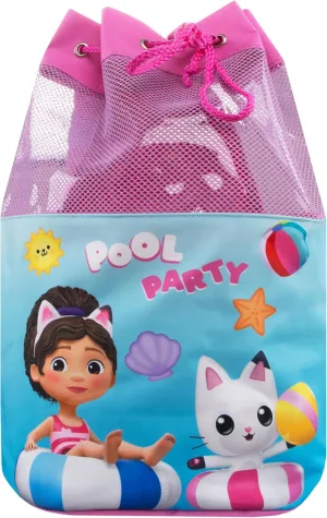 DREAMWORKS GABBY'S DOLLHOUSE Swim Bag | Beach Backpack | Girls Swim Bag| Pink One Size