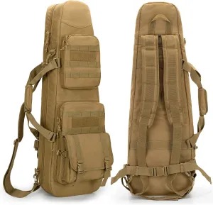 DSLEAF Long Soft Rifle Case for 36” Rifles, Tactical Double Rifle Backpack & Padded Rifle Bag for Hunting and Shooting