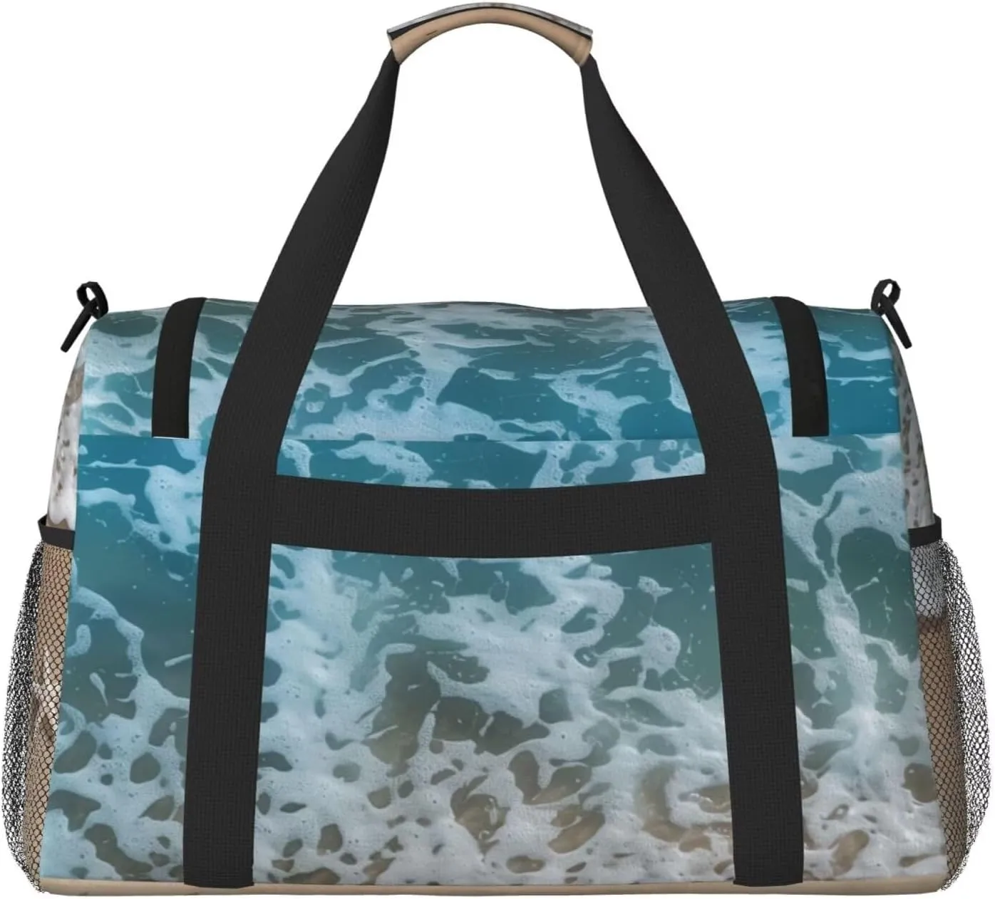 Duffel Bag for Travel Camping Sports Beach Starfish Print Tote Bag Workout Dance Bag Ocean Theme Luggage Bag Nylon Overnight Bag