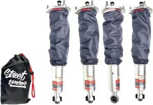 Dust covers for coilovers, shock absorbers, water-repellent 4 pcs, gray