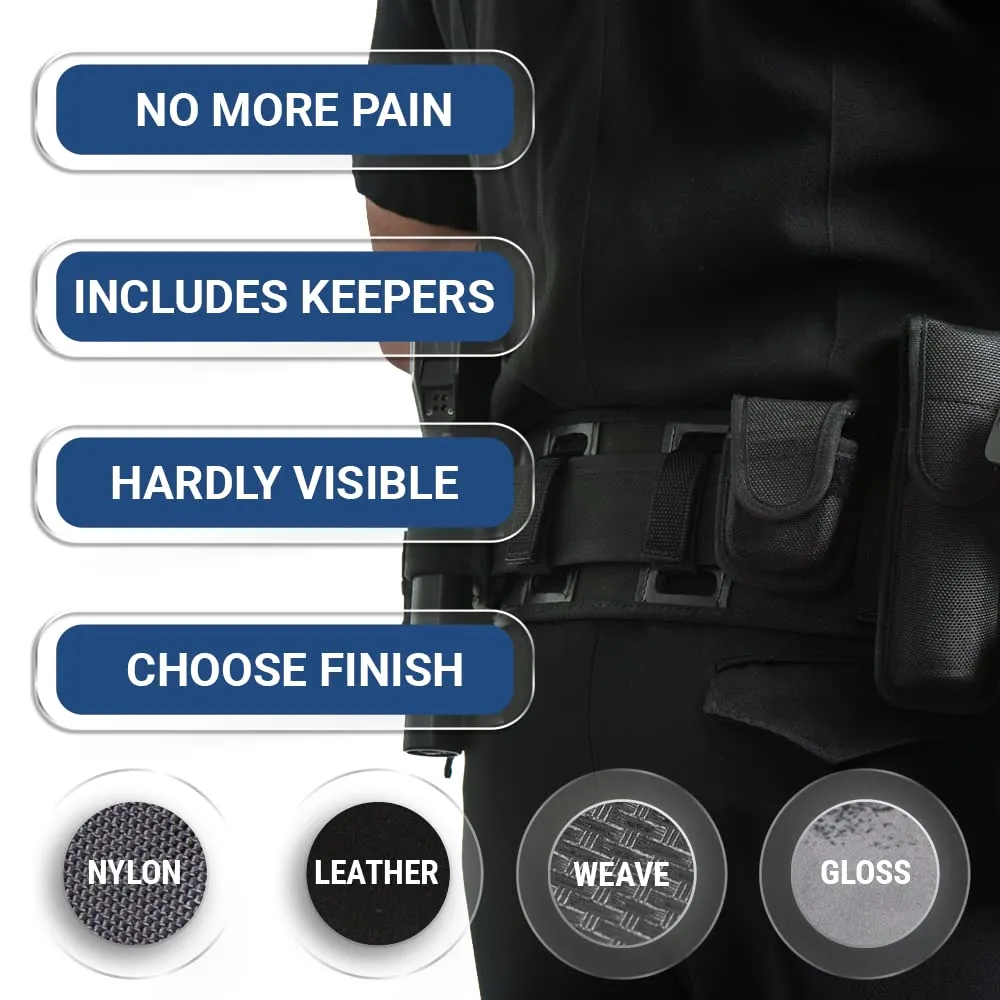 Duty Belt Back Support (Smooth Leather, Regular - For waist size 34" or more)