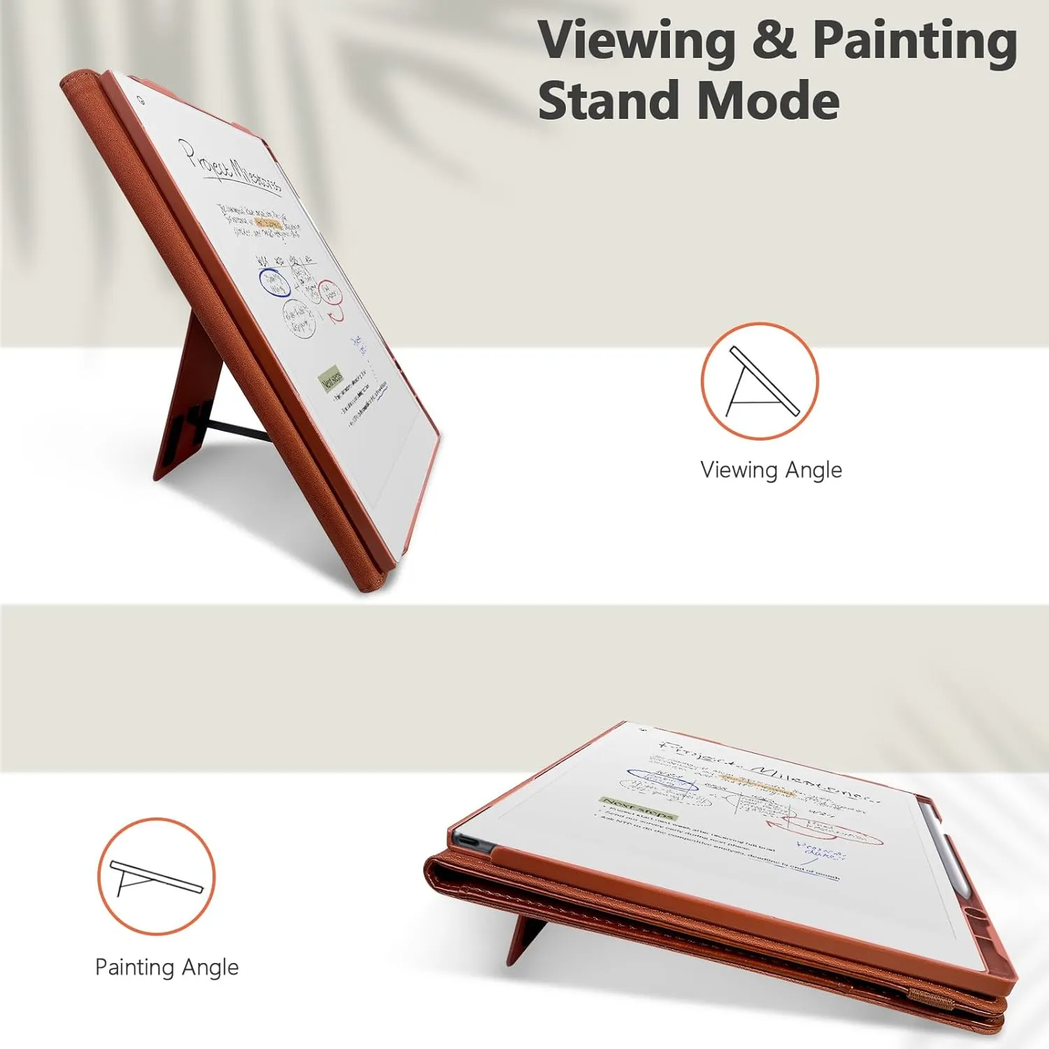 E NET-CASE Case for Remarkable Paper Pro Tablet 11.8 inch (2024 Released) - New Business Design Upgraded Leather Cover for Remarkable Paper Pro Digital Paper with Stand & Pen Holder (Brown)
