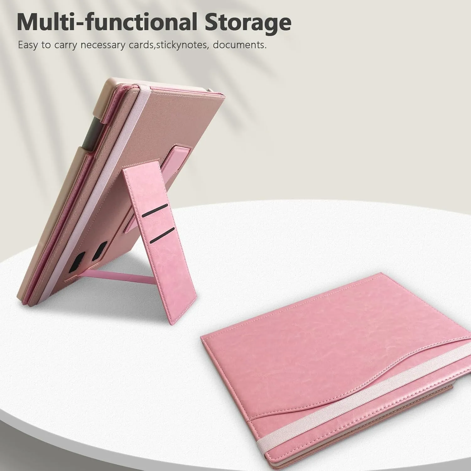 E NET-CASE Case for Remarkable Paper Pro Tablet 11.8 inch (2024 Released) - New Business Design Upgraded Leather Cover for Remarkable Paper Pro Digital Paper with Stand & Pen Holder (Pink)