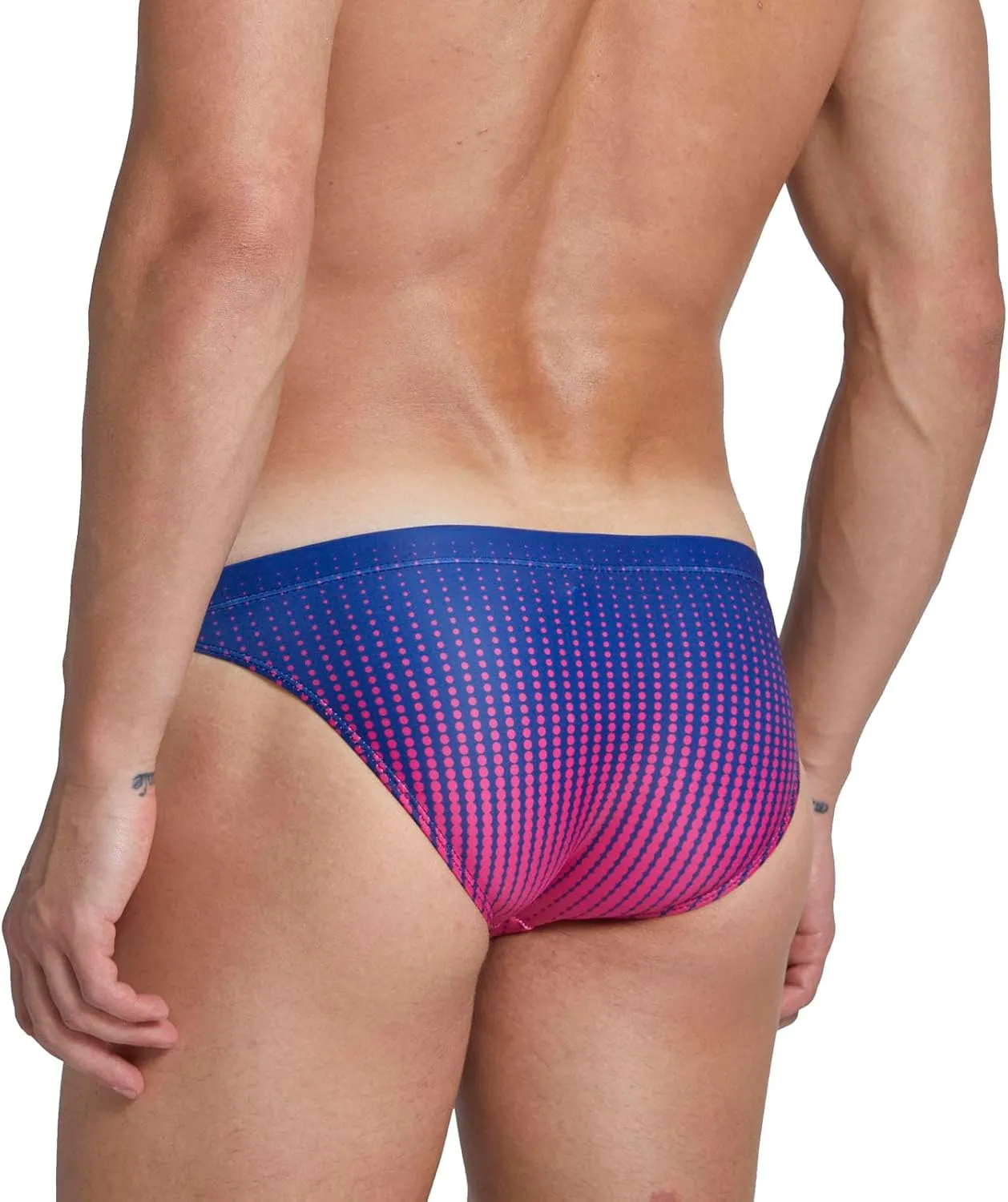 EASEJUICY Mens Bikini Swimwear Sexy Swimsuit Gradient Design Swim Briefs with Drawstring Low Waist Bathing Suit