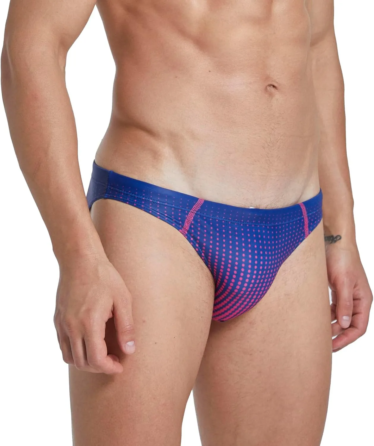 EASEJUICY Mens Bikini Swimwear Sexy Swimsuit Gradient Design Swim Briefs with Drawstring Low Waist Bathing Suit