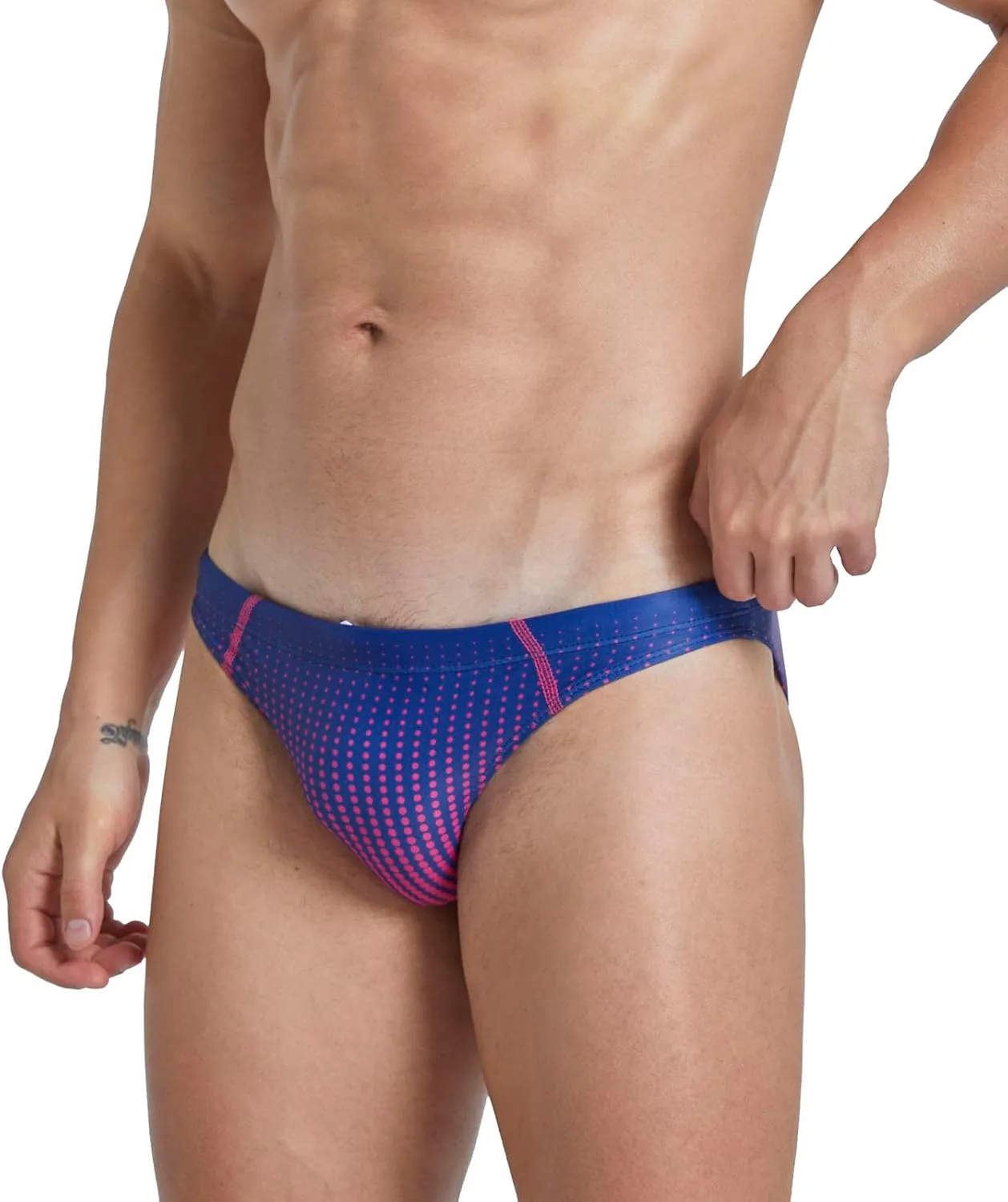 EASEJUICY Mens Bikini Swimwear Sexy Swimsuit Gradient Design Swim Briefs with Drawstring Low Waist Bathing Suit