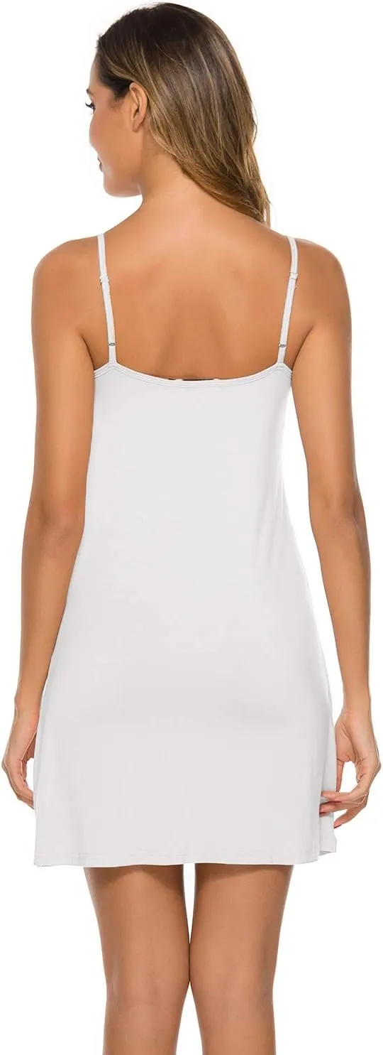 EISHOPEER Women's Full Slips Dress Adjustable Spaghetti Strap Cami Under Dress