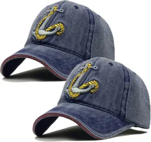 Embroidered Anchor Baseball Hat, Retro Captain Fishing Sailing Dad Cap, Adjustbale Back Strap