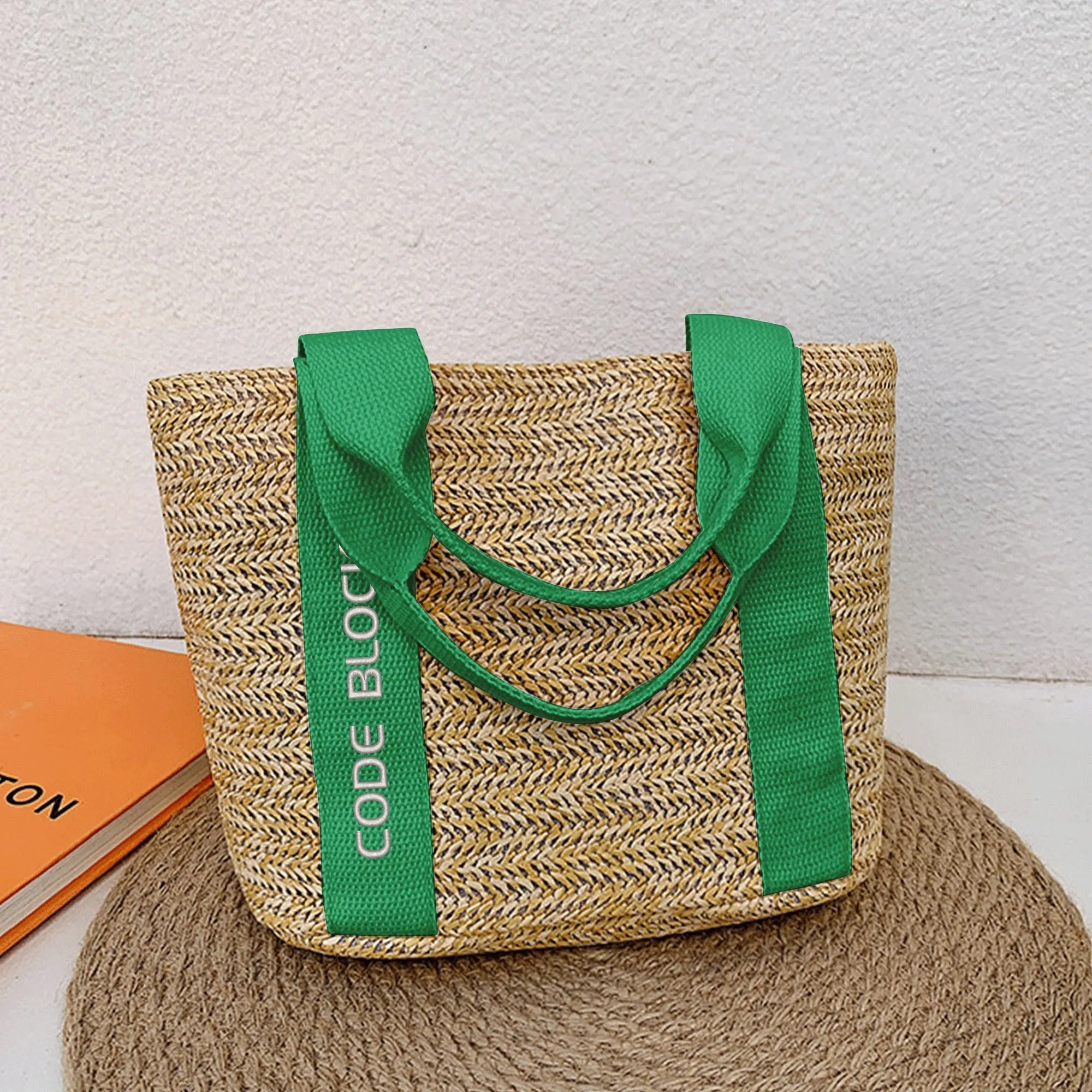 Embroidered Name Logo for Braided Bag Shoulder Bag In Travel and Beach