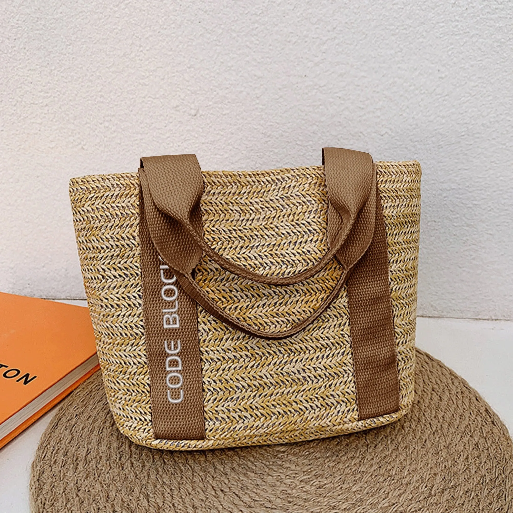 Embroidered Name Logo for Braided Bag Shoulder Bag In Travel and Beach