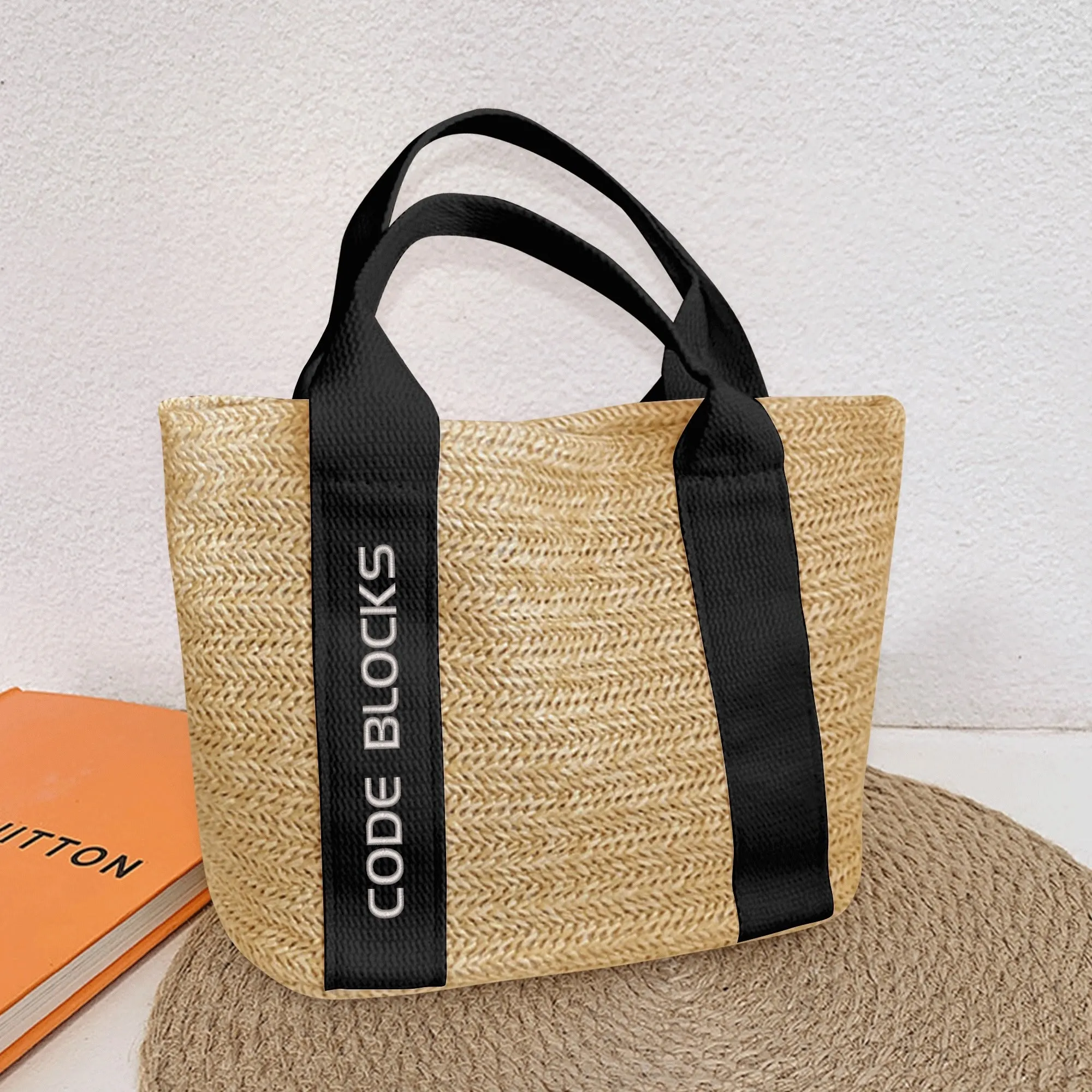Embroidered Name Logo for Braided Bag Shoulder Bag In Travel and Beach