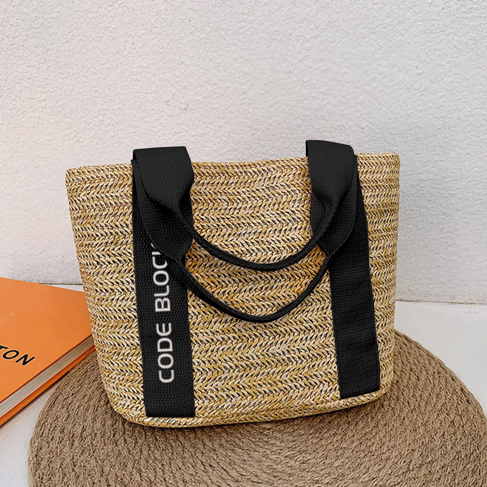 Embroidered Name Logo for Braided Bag Shoulder Bag In Travel and Beach