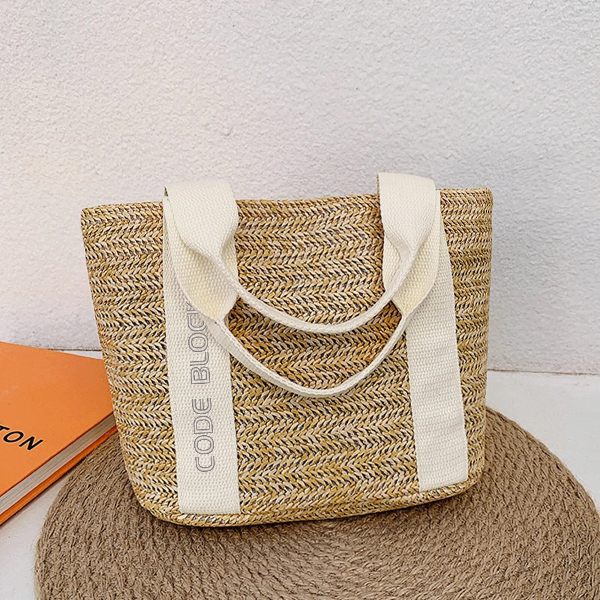 Embroidered Name Logo for Braided Bag Shoulder Bag In Travel and Beach