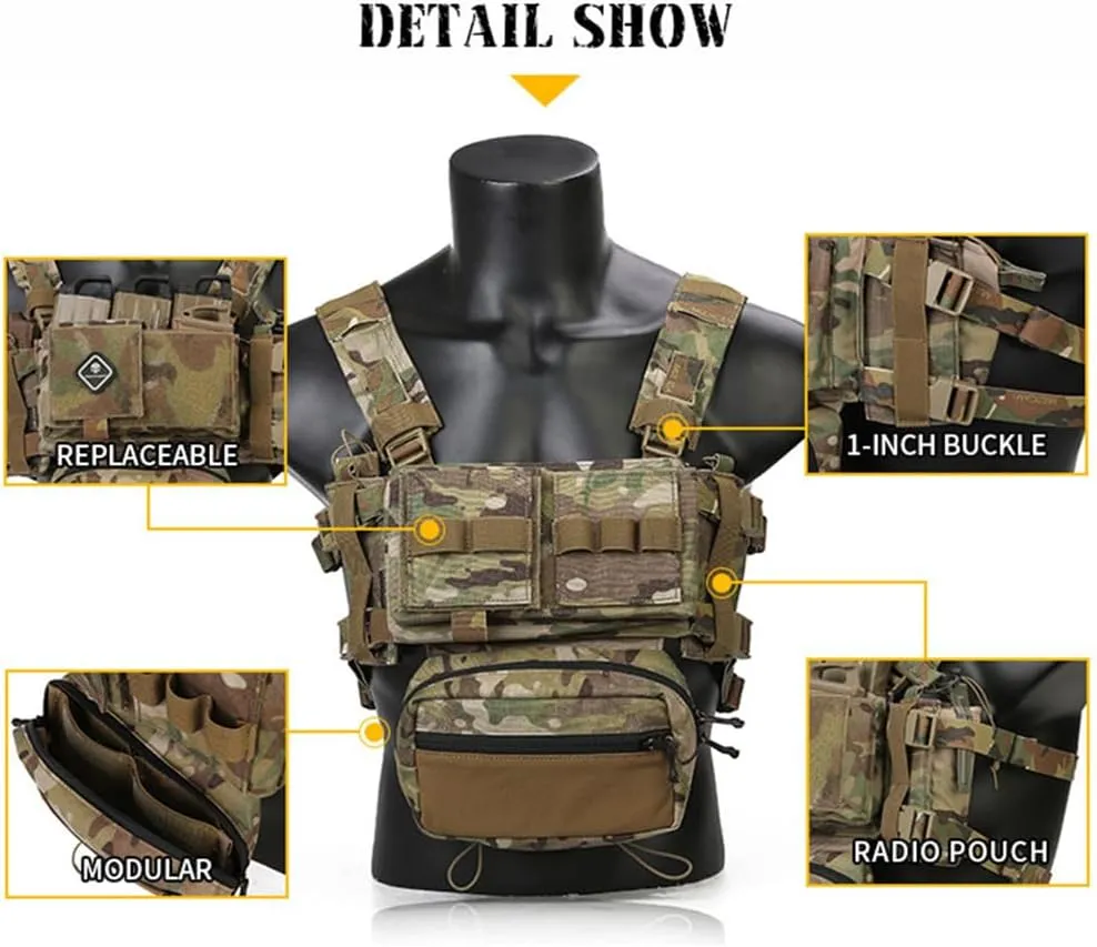 emersongear tac Micro Fight Chissis MK3 Modular Vest for Airsoft Paintball Cosplay
