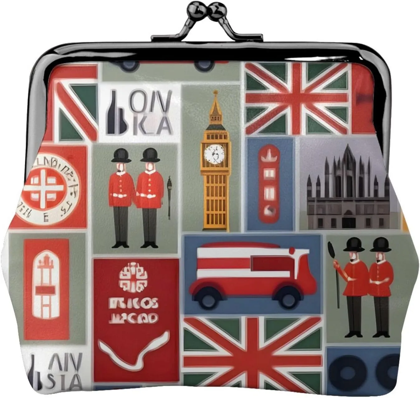 England Symbols print Coin Purse, Mini Change Purse for Women Small Coin Purse for Credit Card ID Key