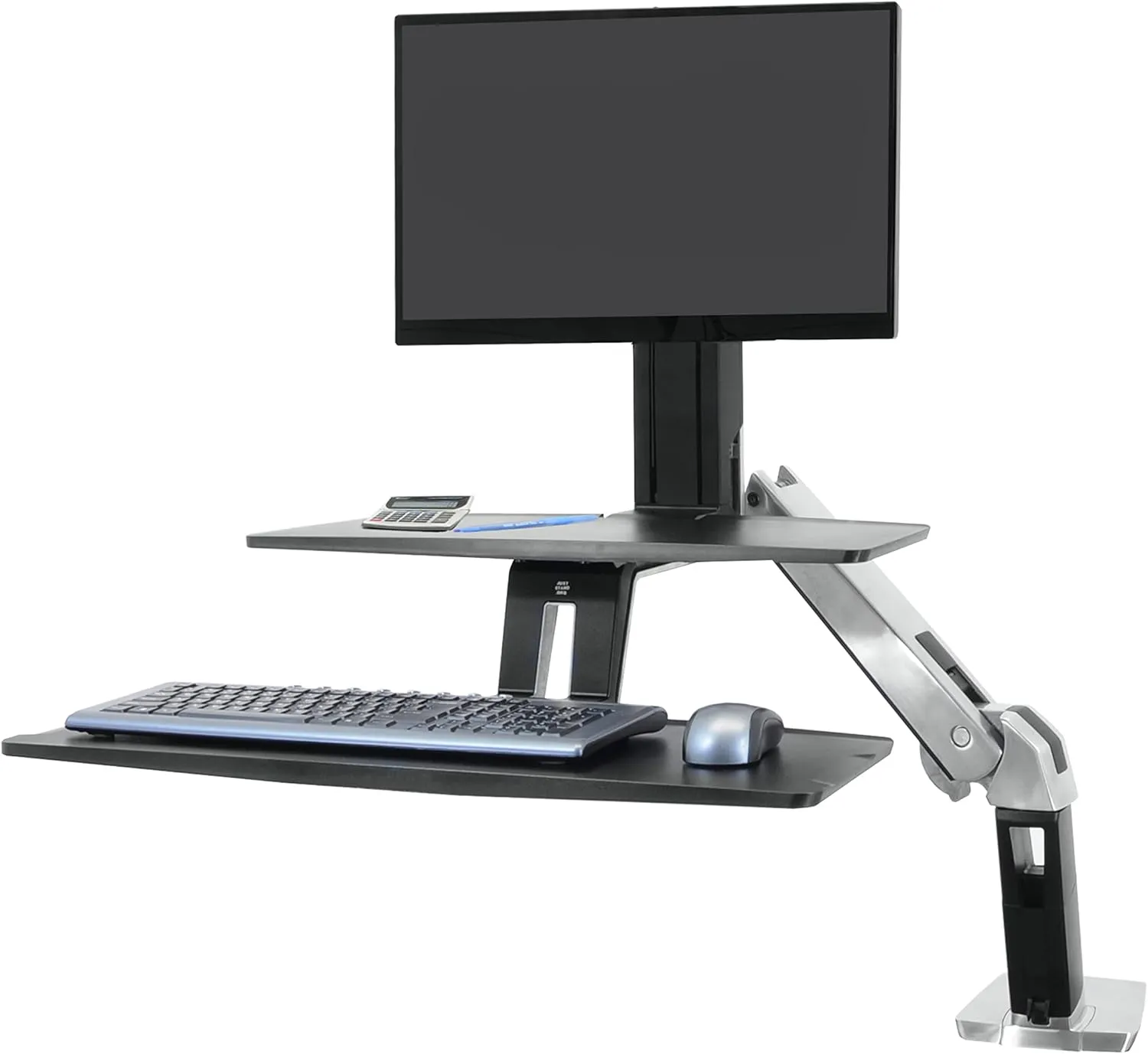 Ergotron – WorkFit-A LD Single Monitor Standing Desk Converter, Sit-Stand Workstation for Tabletops – 5 to 15 lbs, Suspended Keyboard Tray