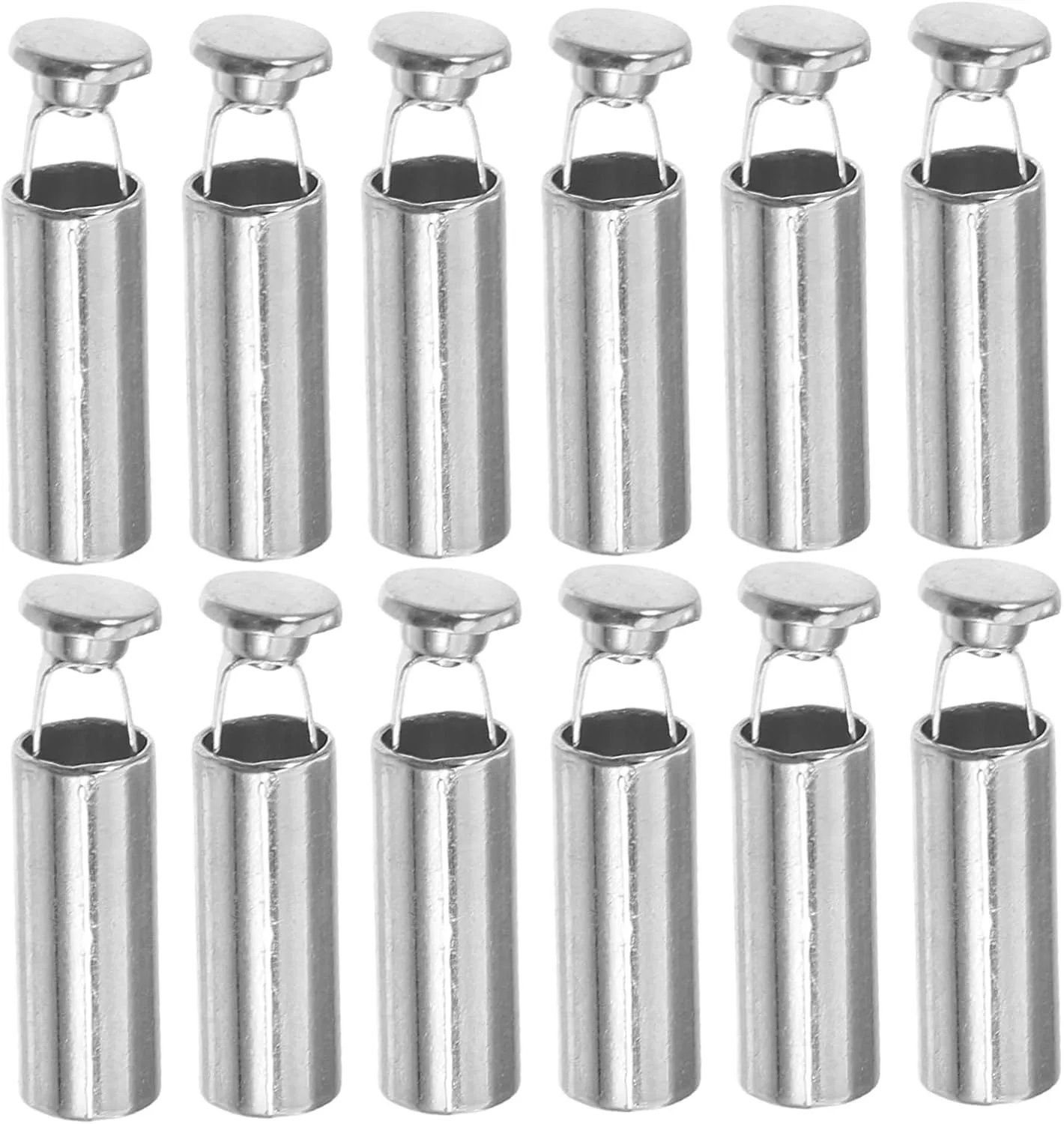 ERINGOGO Metal Tip Drawstring End Caps Set of 12 Shoelace Stopper for Hoodies Pants and Drawstring Cords
