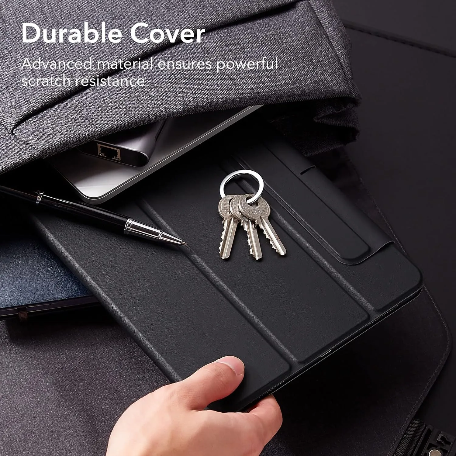 ESR for iPad Pro 12.9 6th/5th/4th Gen, iPad Air 13 Inch Case M3/M2 (2025/2024), Powerful Magnetic Attachment, Slim Trifold Stand Case, Supports Pencil Pro & USB-C, Rebound Series, Durable Black