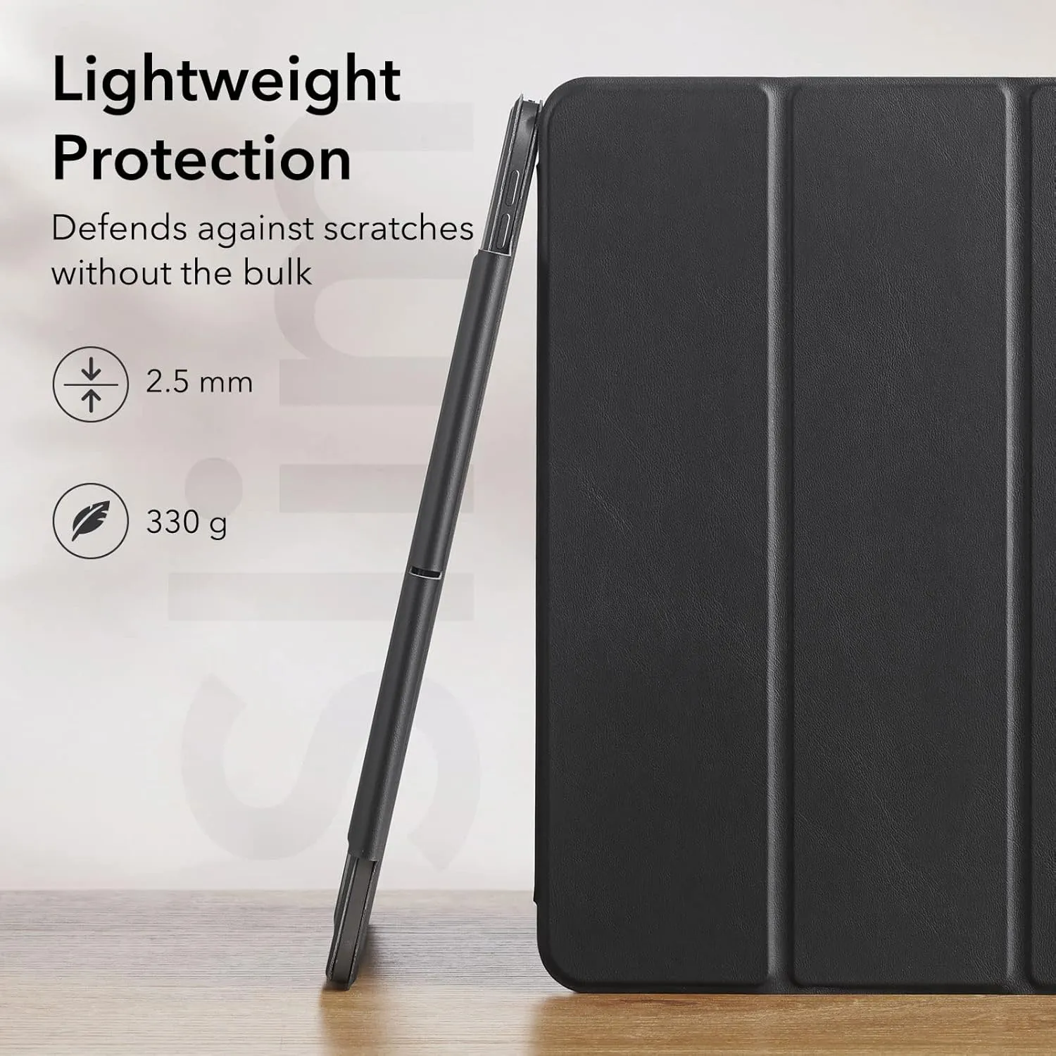 ESR for iPad Pro 12.9 6th/5th/4th Gen, iPad Air 13 Inch Case M3/M2 (2025/2024), Powerful Magnetic Attachment, Slim Trifold Stand Case, Supports Pencil Pro & USB-C, Rebound Series, Durable Black