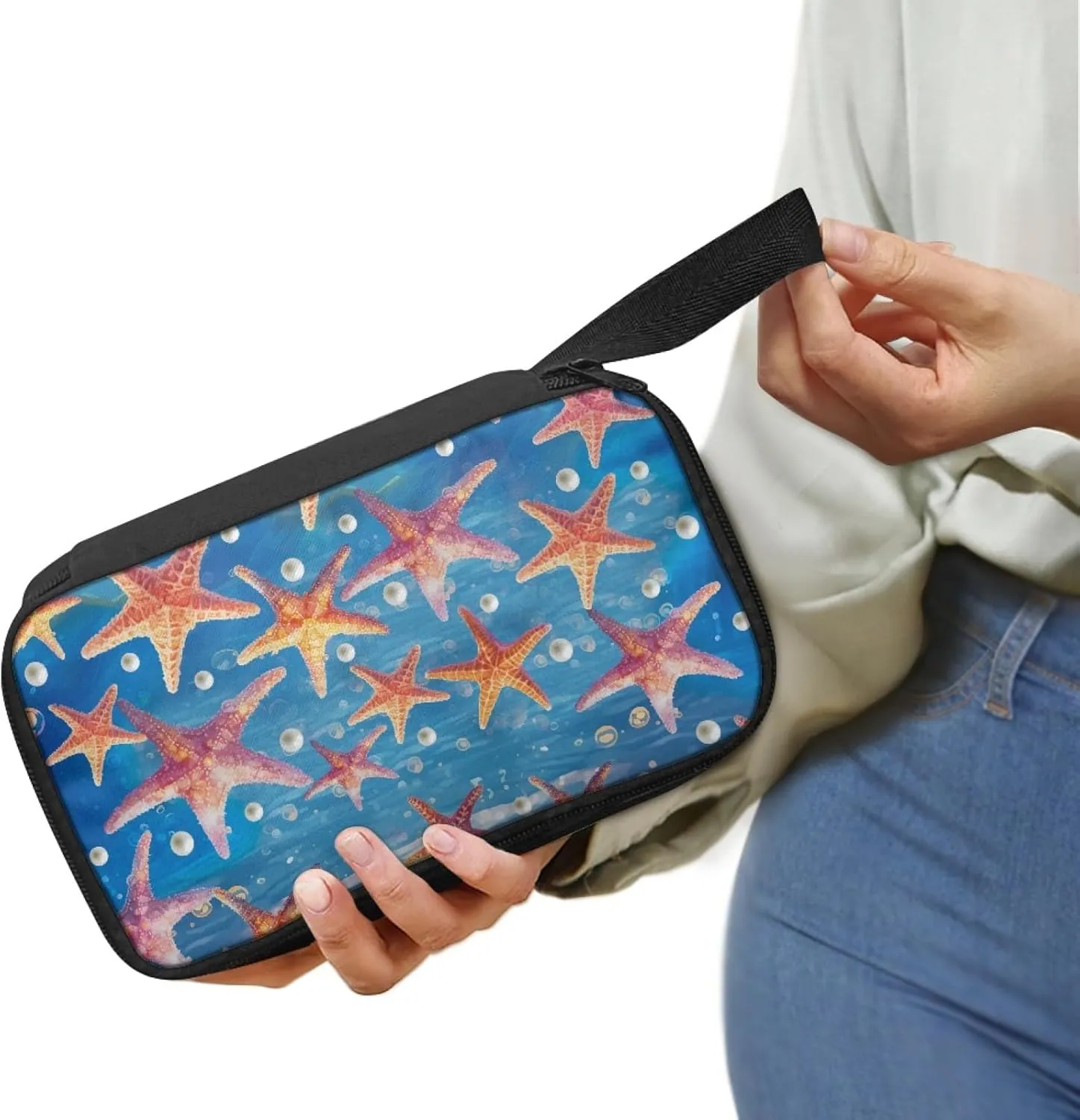 Essential Oils Storage Case for 12 Bottles,Beach Starfish Waterproof Holding Up to 5/10/15 ml Bottles Essential Oils Storage Men Women Gifts