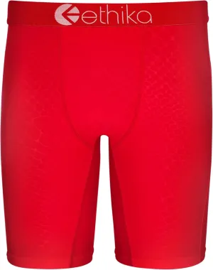 Ethika Mens Staple Boxer Brief | Python Embossed -Red-