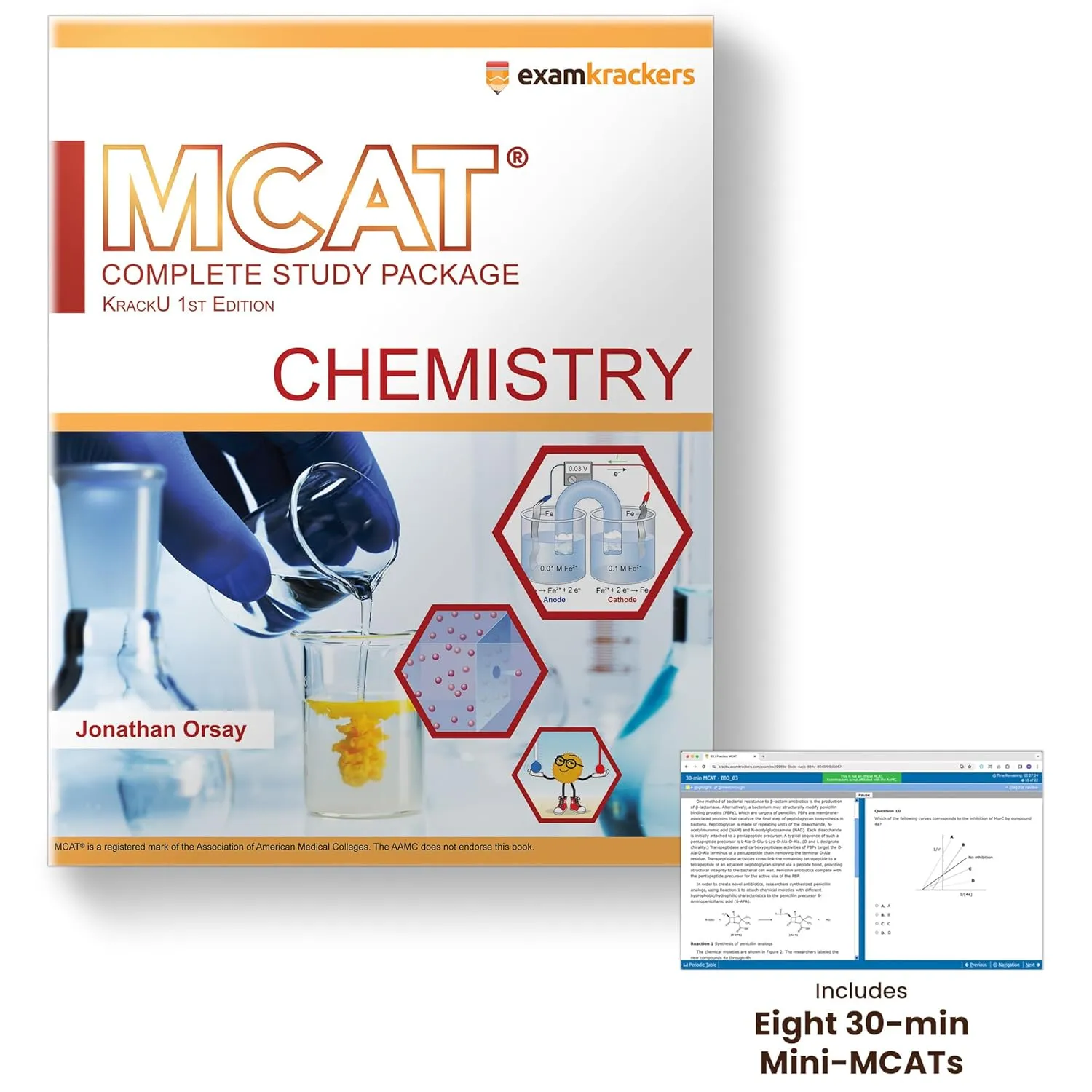 Examkrackers MCAT Chemistry, 12th Edition - MCAT Prep Book (2025-2026): Includes 8 online mini-MCATs Perfect Paperback – July 5, 2024
