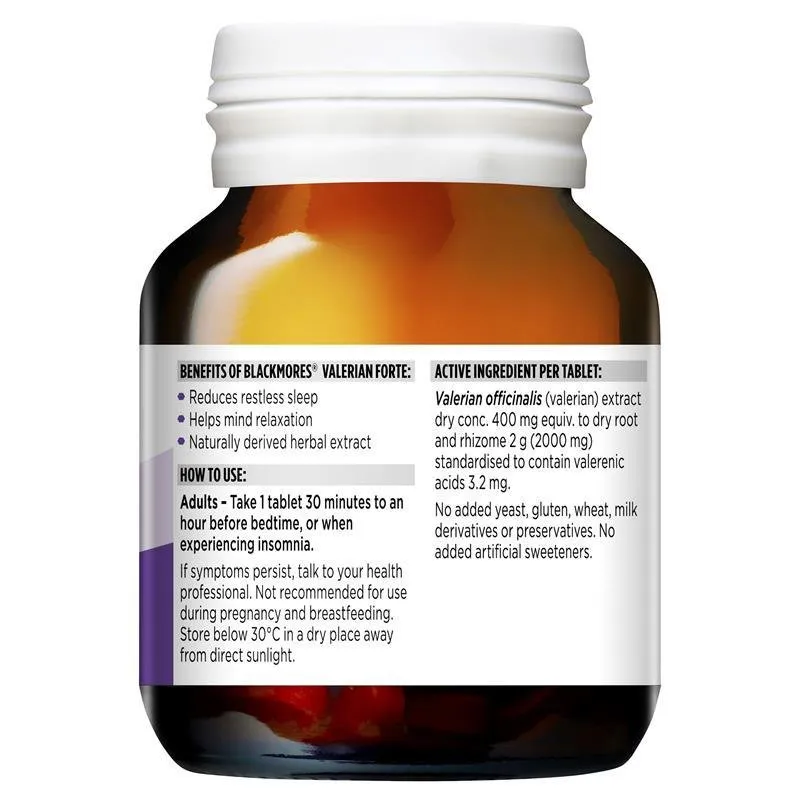 [Expiry: 10/2025] Blackmores Valerian Forte 2000mg 60 Tablets