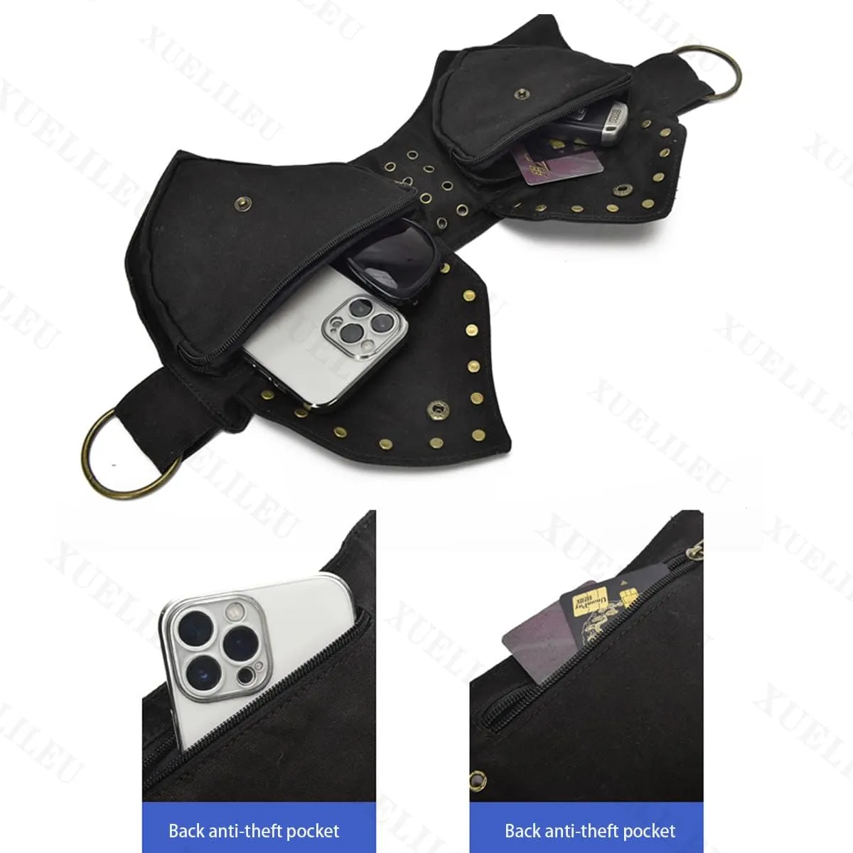Fanny Packs for women fashionable,Fanny Pack Lace Waist Bag Pouch Utility Belt Fanny bag Waist Pack for Sports Hiking Travel Renaissance Faire Festival Fanny Pack