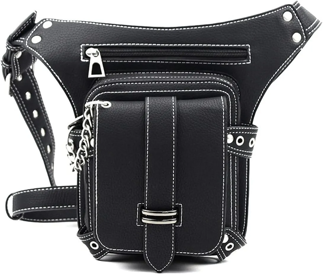 Fashion Waist Packs Pu Leather Fashion Leg Bag Waist Bag Lady Waist Bag Mobile Phone Bag Travel Calfskin Bag