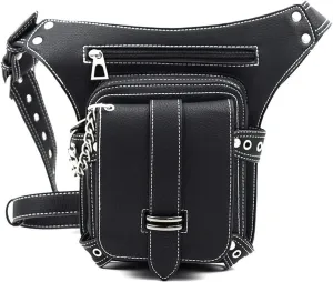 Fashion Waist Packs Pu Leather Fashion Leg Bag Waist Bag Lady Waist Bag Mobile Phone Bag Travel Calfskin Bag