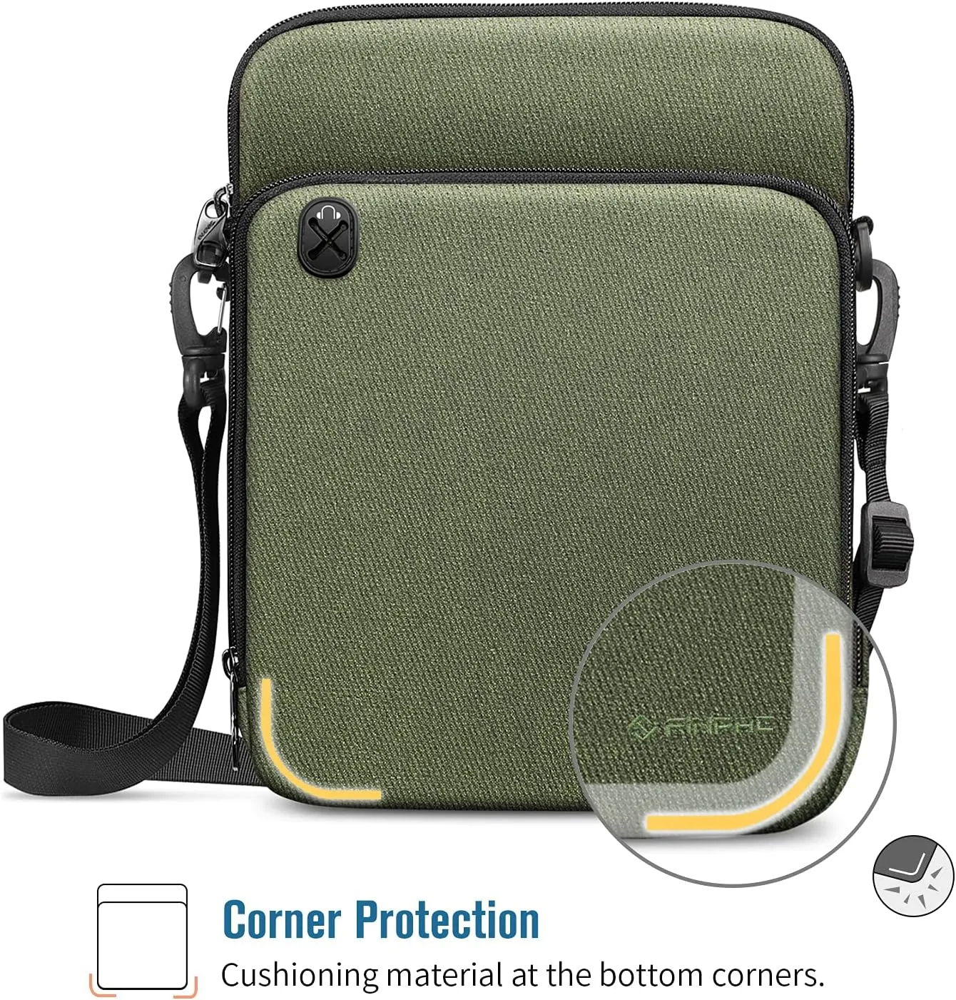 FINTIE 11 Inch Tablet Sleeve Case, Briefcase Shoulder Bag for 11" iPad (A16) 2025, Air M3 M2 2025/2024, 10.9" iPad 10th Gen, 10.9" Air 5/4, Galaxy Tab, Moss Green