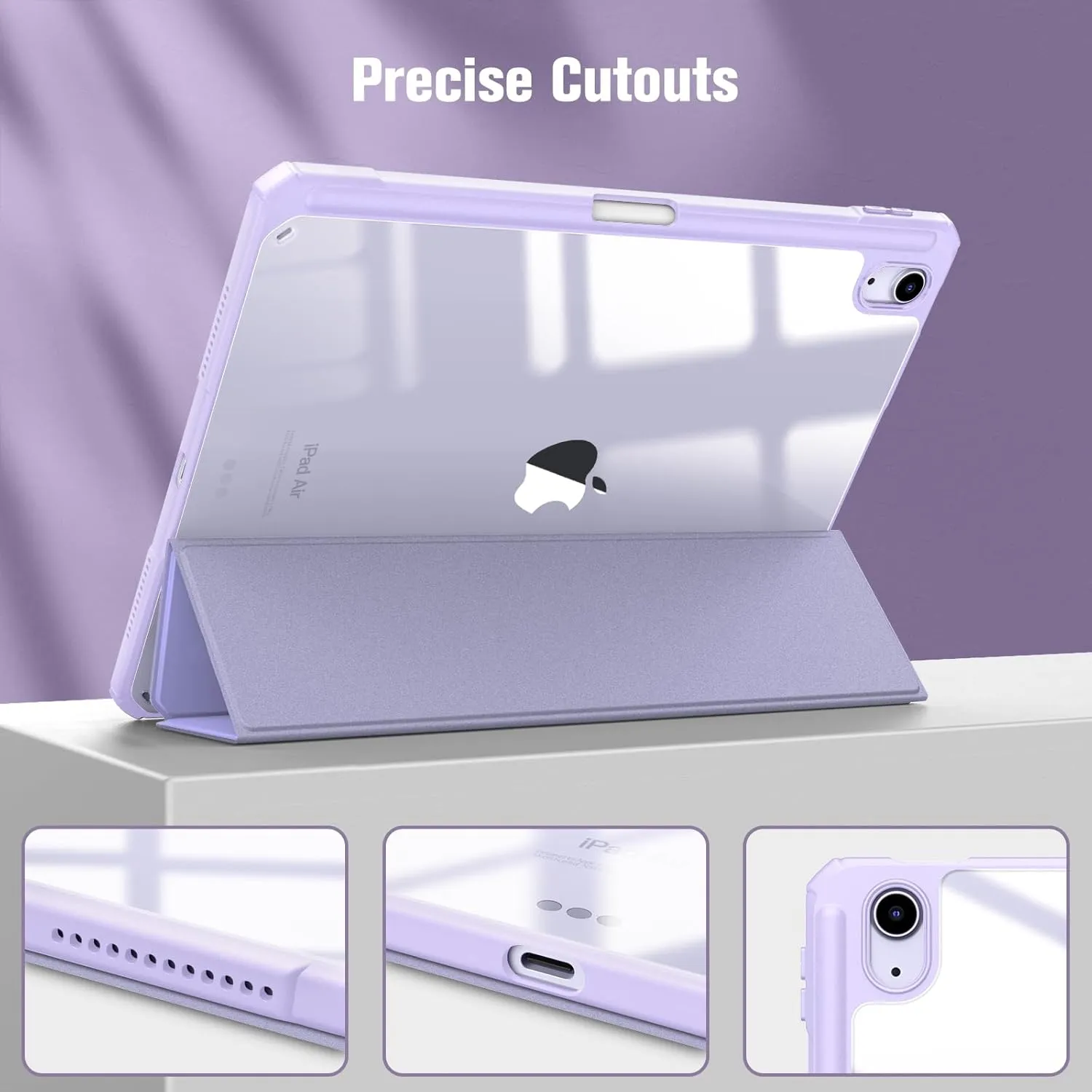 Fintie Hybrid Slim Case for iPad Air 11-inch M3 (2025) / M2 (2024), iPad Air 5th (2022) / 4th Generation (2020) 10.9 Inch - Shockproof Cover with Clear Back Shell & Pencil Holder, Fantasy Ombre
