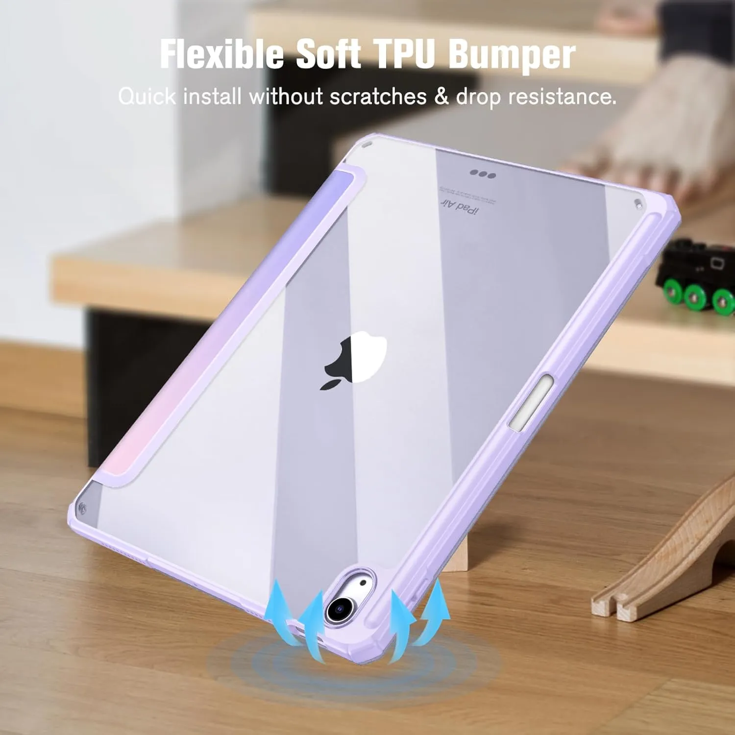 Fintie Hybrid Slim Case for iPad Air 11-inch M3 (2025) / M2 (2024), iPad Air 5th (2022) / 4th Generation (2020) 10.9 Inch - Shockproof Cover with Clear Back Shell & Pencil Holder, Fantasy Ombre