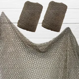 Fish Net Decorations, (2 Pack) Decorative Fishing Net Decor for Nautical, Mermaid, Pirate or Beach Themed Party or Room. 5 x10 Real Recycled Fish Netting for Decoration
