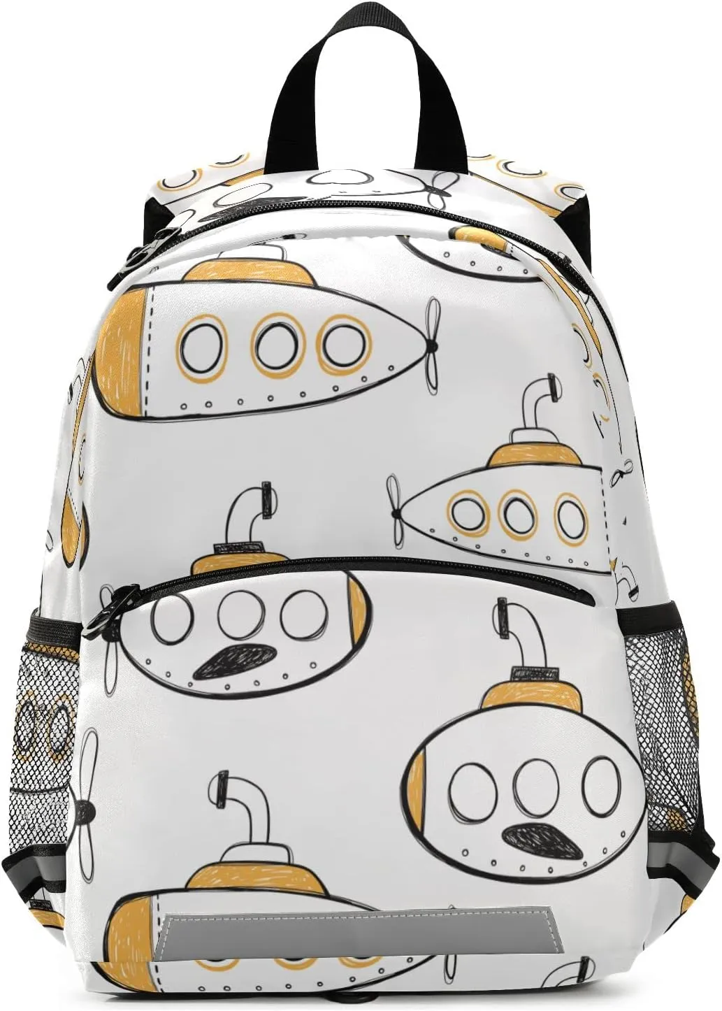 Fisyme Sea Submarines Ships Backpack Schoolbag Kids Daypack Toddler Travel School Bag Small Mini Backpacks for Kindergarten Preschool Nursery Children Boys Girls with Chest Strap