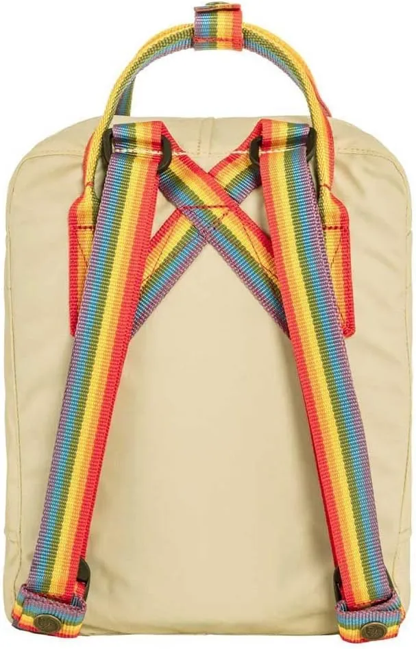 Fjällräven Kånken Rainbow Mini Backpack for Men, and Women - Durable Fabric with Adjustable Shoulder Straps, and Lightweight Backpack Light Oak/Rainbow Pattern One Size One Size