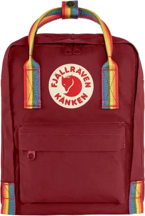 Fjällräven Kånken Rainbow Mini Backpack for Men, and Women - Durable Fabric with Adjustable Shoulder Straps, and Lightweight Backpack Ox Red/Rainbow Pattern One Size One Size