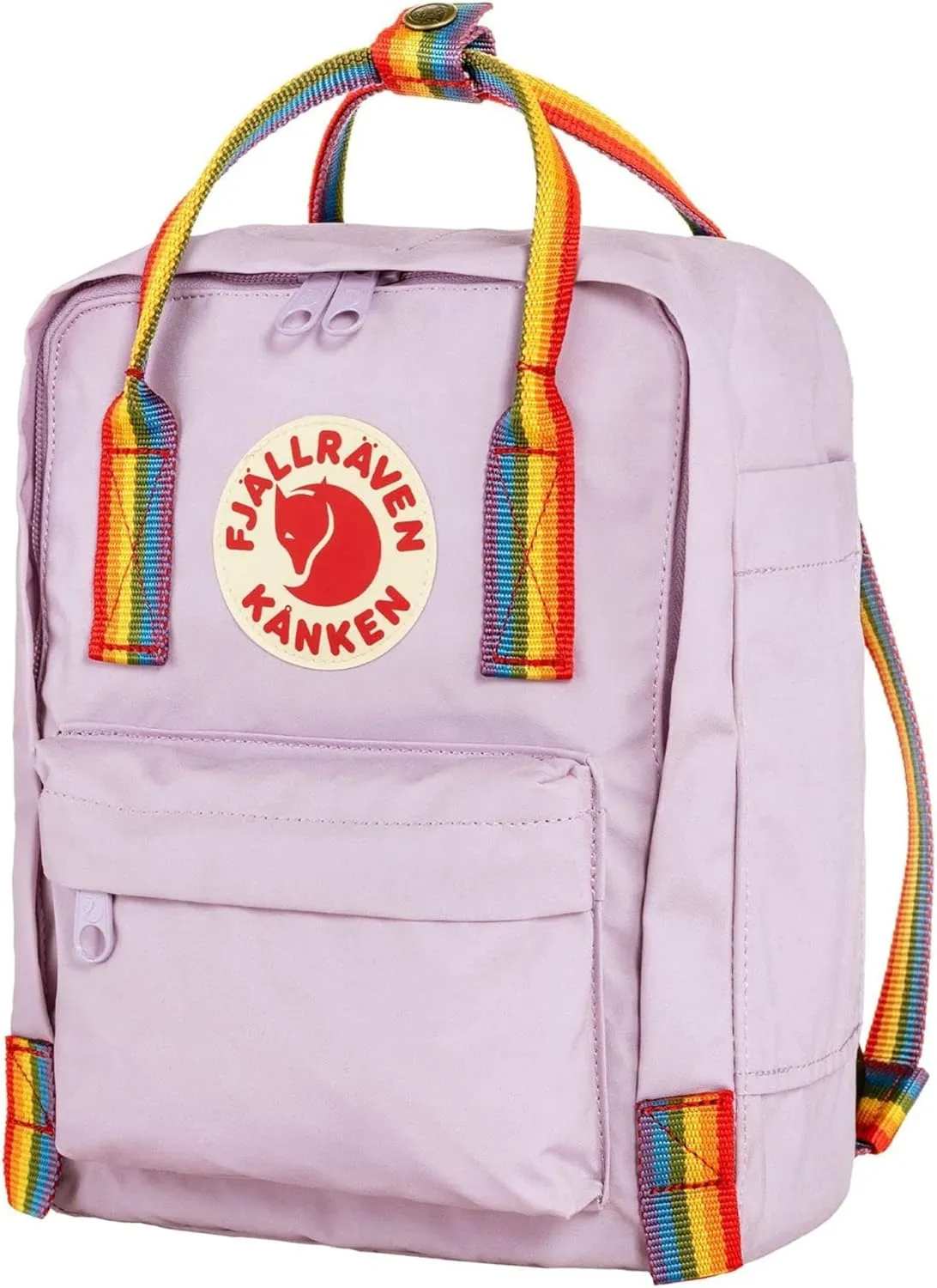 Fjällräven Kånken Rainbow Mini Backpack for Men, and Women - Durable Fabric with Adjustable Shoulder Straps, and Lightweight Backpack Pastel Lavender/Rainbow One Size One Size