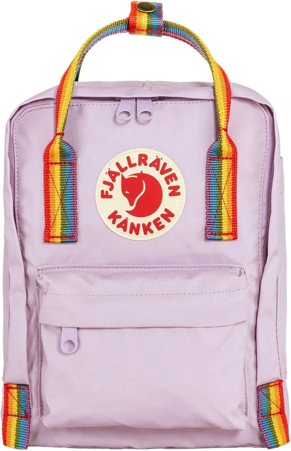 Fjällräven Kånken Rainbow Mini Backpack for Men, and Women - Durable Fabric with Adjustable Shoulder Straps, and Lightweight Backpack Pastel Lavender/Rainbow One Size One Size