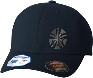 Flexfit Left Side Panel Firefighter Chief Gray Embroidery Hats for Men & Women