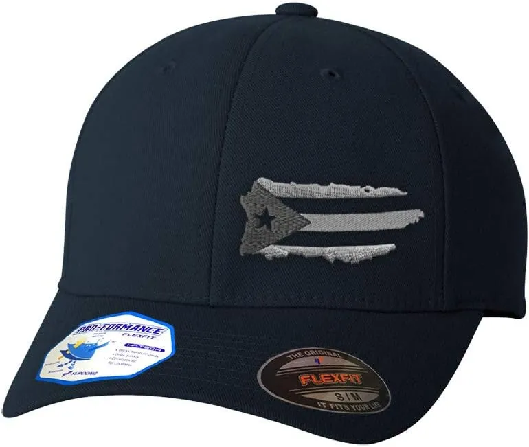 Flexfit Left Side Panel Puerto Rico Island Map Flag A Embroidery Polyester