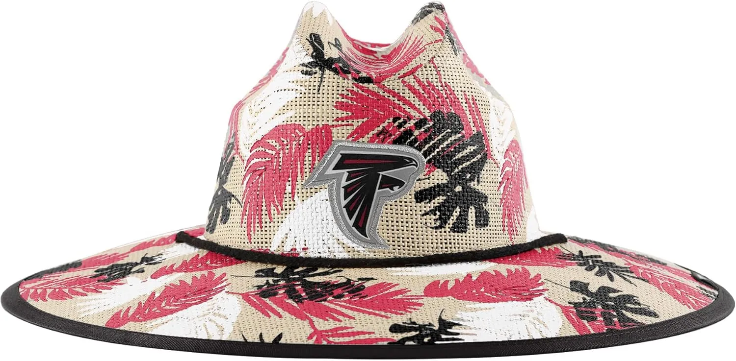 FOCO Men's NFL Team Logo Floral Lifeguard Beach Straw Sun Hat
