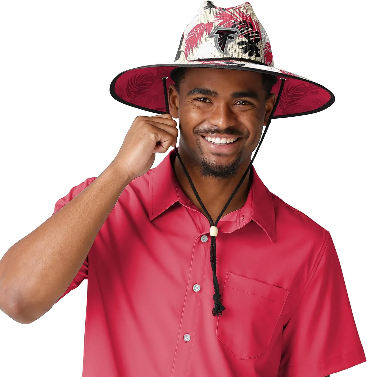 FOCO Men's NFL Team Logo Floral Lifeguard Beach Straw Sun Hat