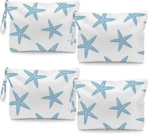Fokongna 4PCS Favors Starfish Wet Bag Wet Dry Bag Beach Bags for Swimsuit Toiletry Bags Travel Essentials For Women, Beach Travel Gym for Swimsuit Dirty Diaper Gifts