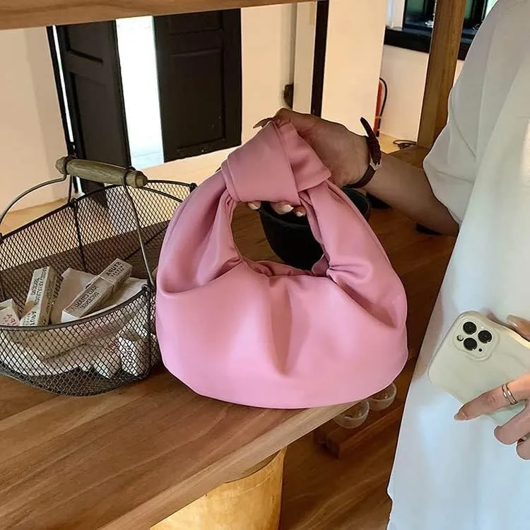 Fold Knot Design Cloud Bag Handbag Women's Dumpling Bun Tote Crossbody Bag